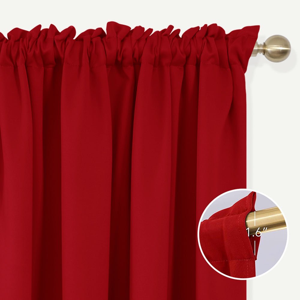 Opaque Solid Color Blackout Drapes | Blockout Curtains - Thermal Insulated for Bedroom | Ready Made Deconovo | 2 Panels - Deconovo US