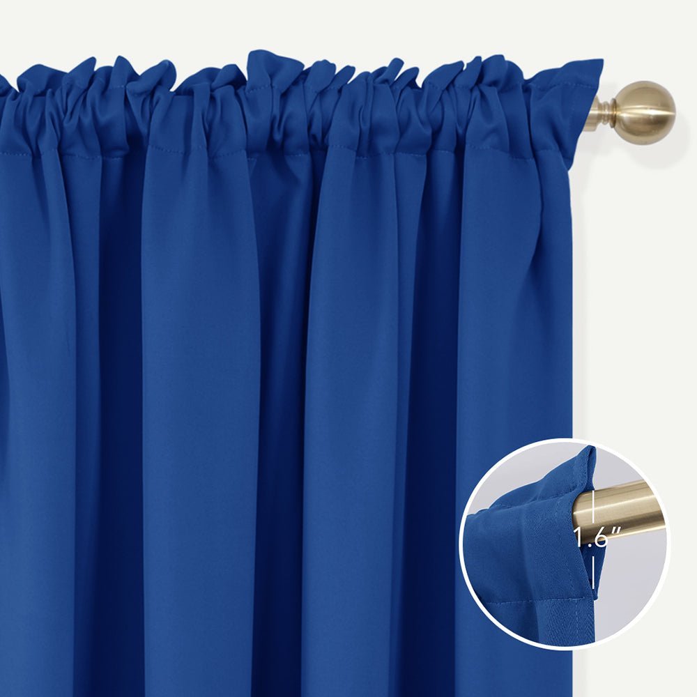 Opaque Solid Color Blackout Drapes | Blockout Curtains - Thermal Insulated for Bedroom | Ready Made Deconovo | 2 Panels - Deconovo US
