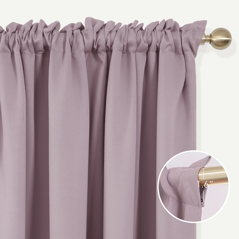 Opaque Solid Color Blackout Drapes | Blockout Curtains - Thermal Insulated for Bedroom | Ready Made Deconovo | 2 Panels - Deconovo US