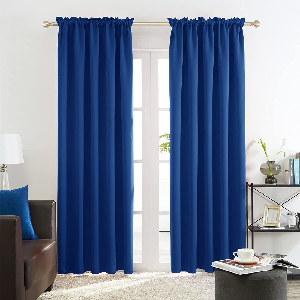 Opaque Solid Color Blackout Drapes | Blockout Curtains - Thermal Insulated for Bedroom | Ready Made Deconovo | 2 Panels - Deconovo US