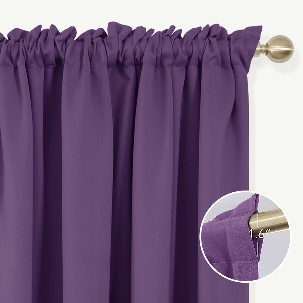 Opaque Solid Color Blackout Drapes | Blockout Curtains - Thermal Insulated for Bedroom | Ready Made Deconovo | 2 Panels - Deconovo US