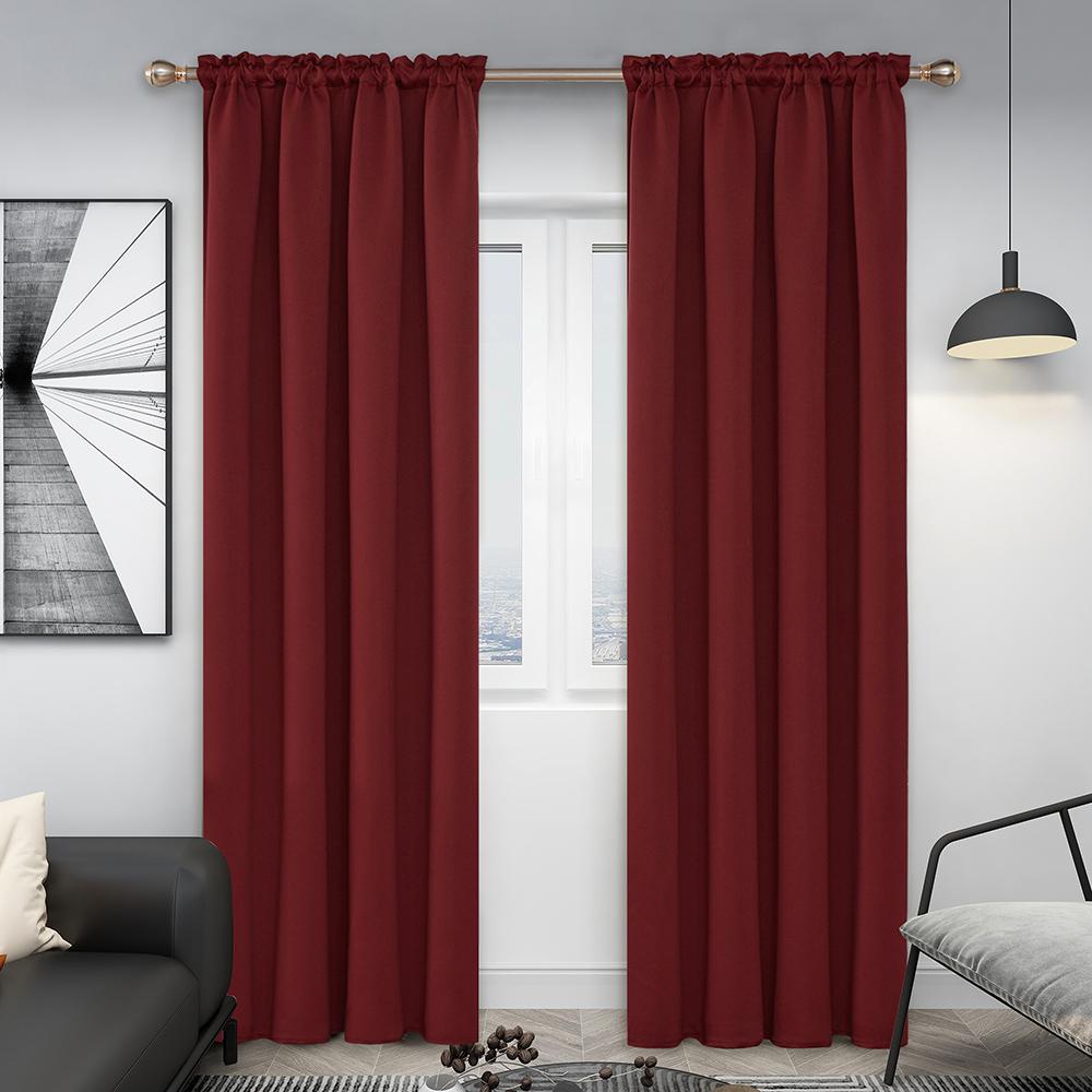 Rod Pocket Blackout Curtains | Room Darkening Window Drapes | Bedroom, Living Room, Study | 2 Deconovo Panels - Deconovo US