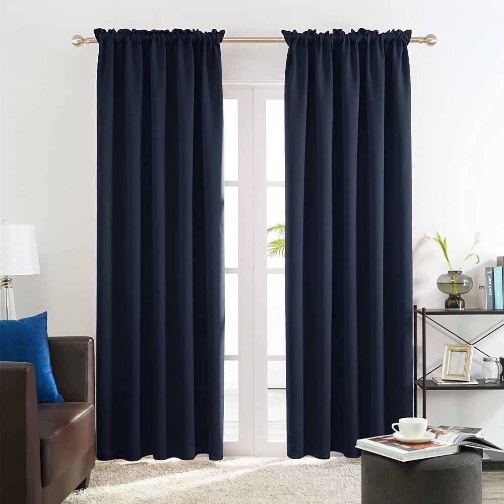 Rod Pocket Thermal Insulated Blackout Curtains | 2 Deconovo Curtain Panels - Deconovo US