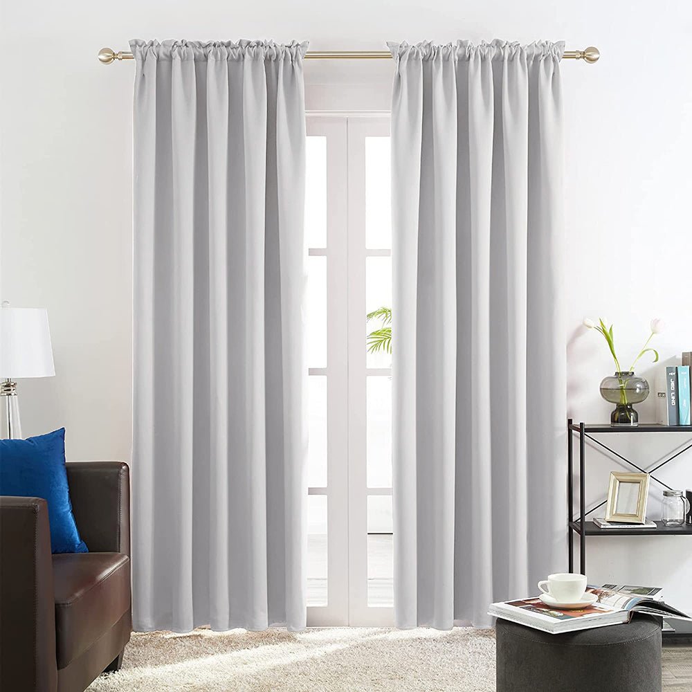 Rod Pocket Thermal Insulated Blackout Curtains | 2 Deconovo Curtain Panels - Deconovo US