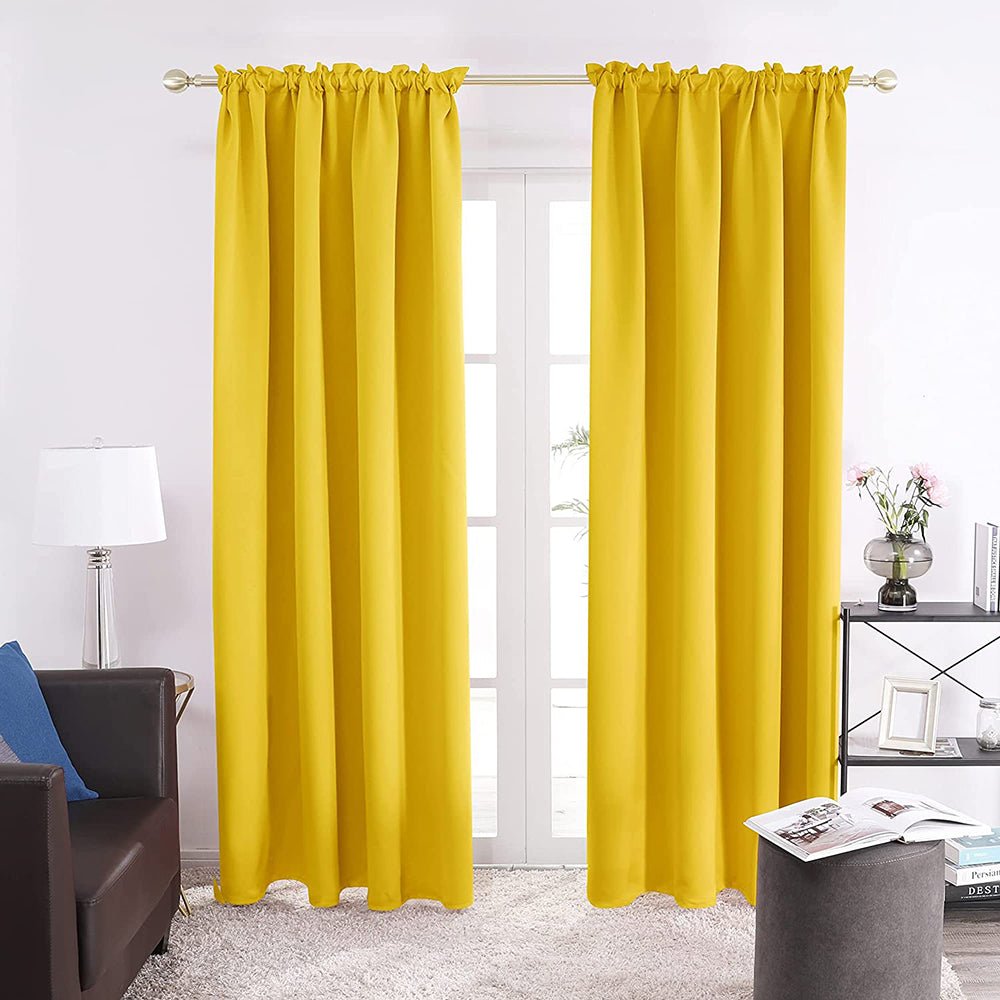Rod Pocket Thermal Insulated Blackout Curtains | 2 Deconovo Curtain Panels - Deconovo US