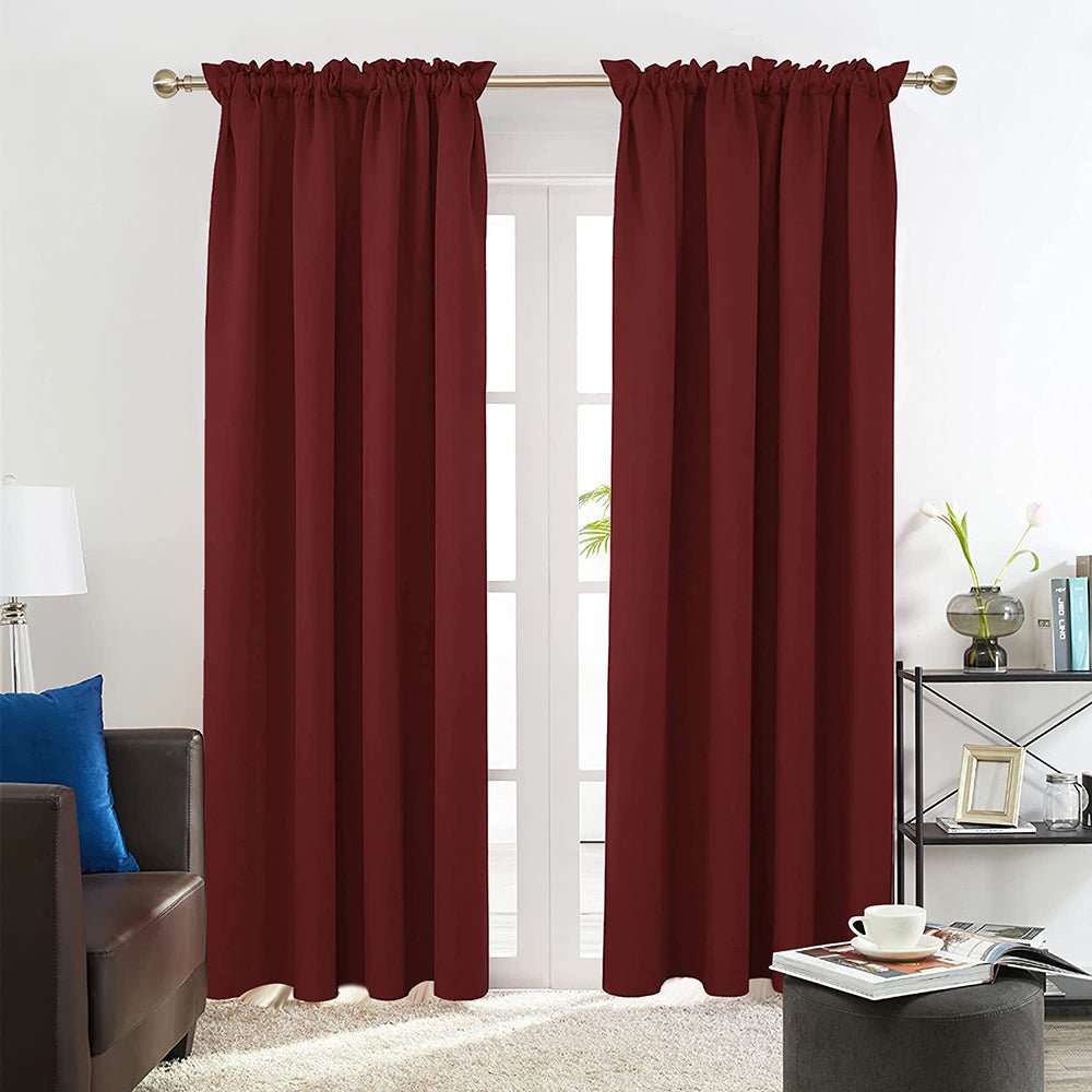 Rod Pocket Thermal Insulated Blackout Curtains | 2 Deconovo Curtain Panels - Deconovo US