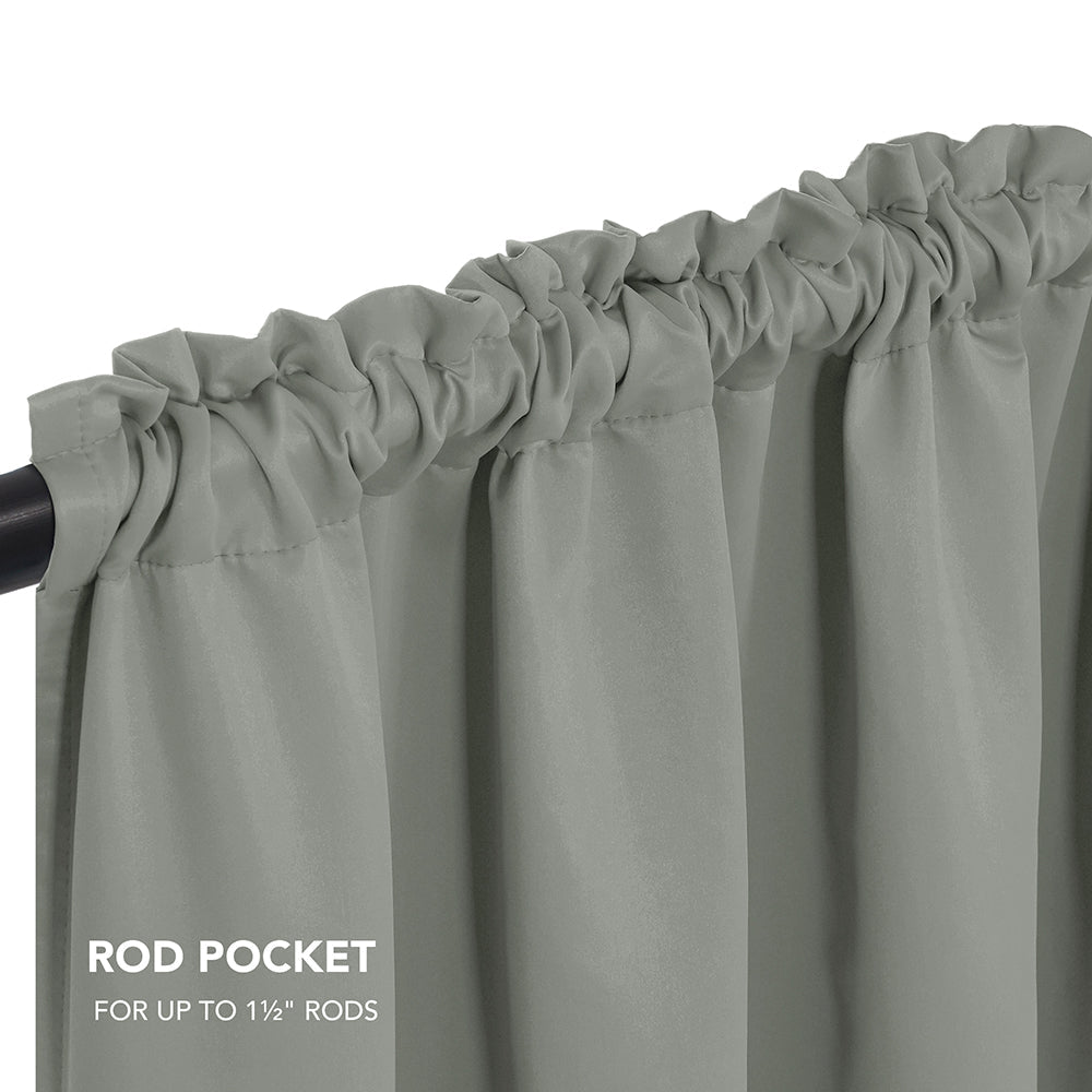 Rod Pocket Total-Blackout Curtains | Double-Layer Thermal-Insulated for Winter Energy Saving | 2 Deconovo Panels - Deconovo US