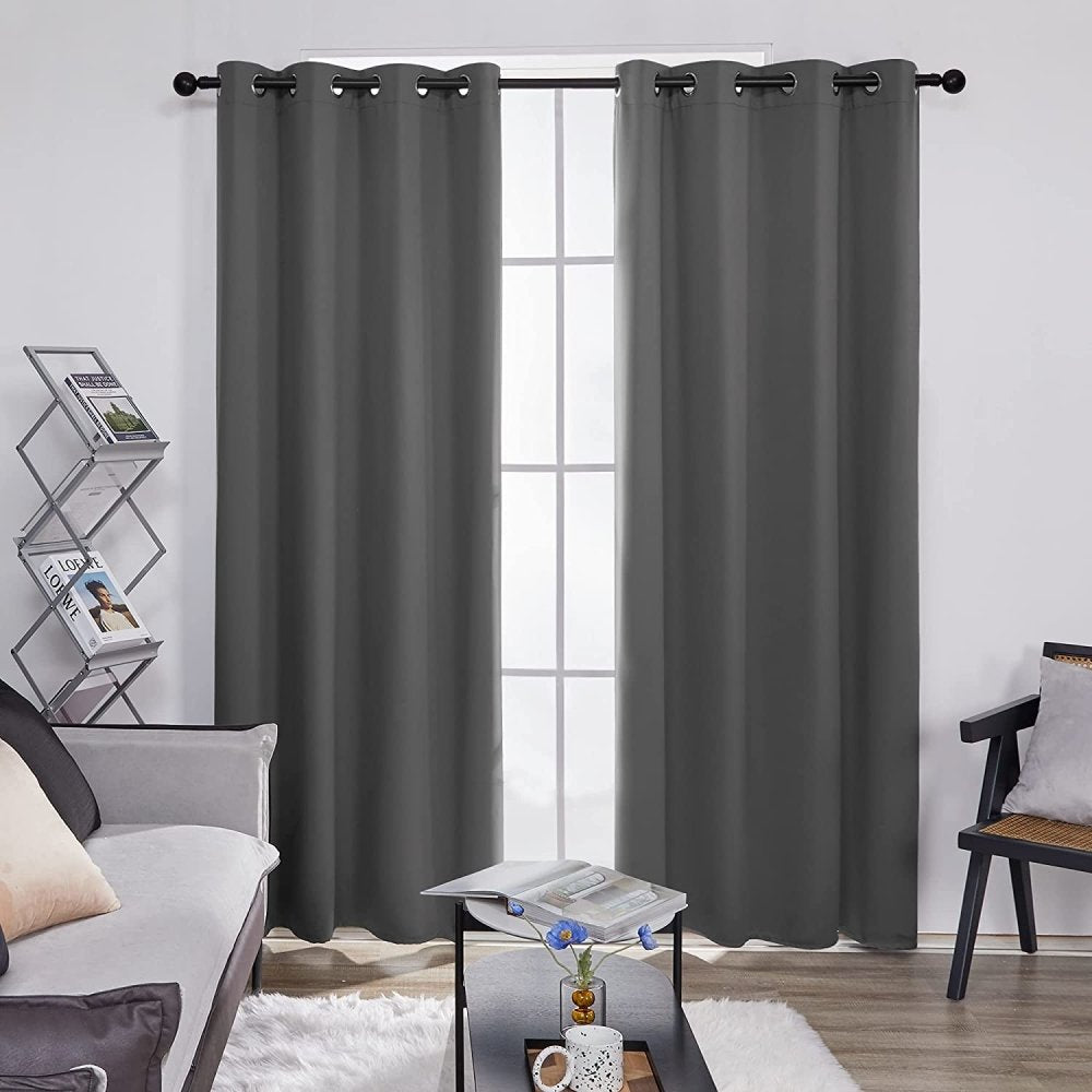 Solid Color Blackout Curtains - Grommet - 2 Panels - Deconovo US