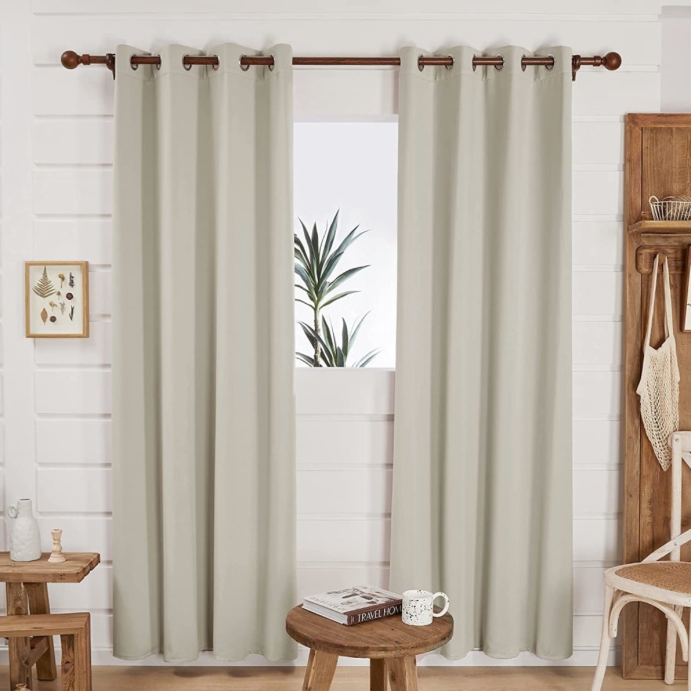 Solid Color Blackout Curtains - Grommet - 2 Panels - Deconovo US