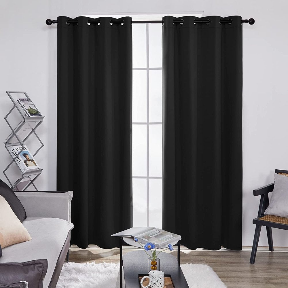 Solid Color Blackout Curtains - Grommet - 2 Panels - Deconovo US
