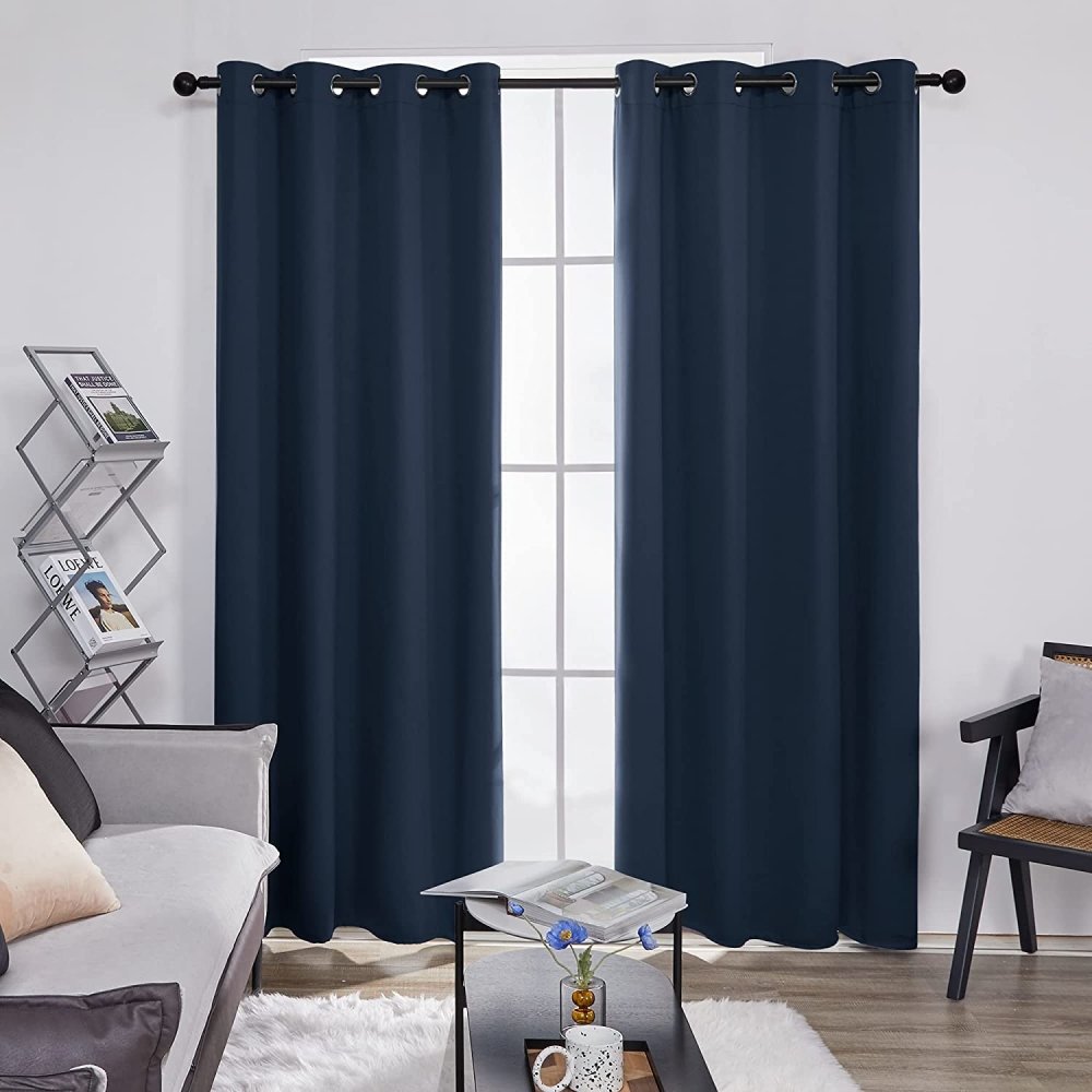 Solid Color Blackout Curtains - Grommet - 2 Panels - Deconovo US