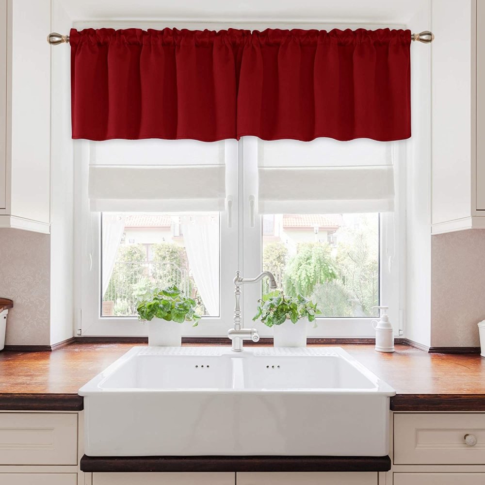 Solid Color Blackout Valance Curtains-Rod Pocket-1 Panel - Deconovo US