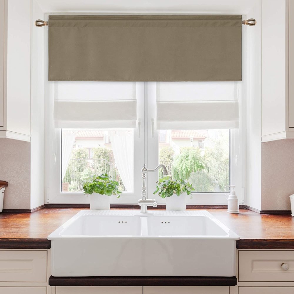 Solid Color Blackout Valance Curtains-Rod Pocket-1 Panel - Deconovo US