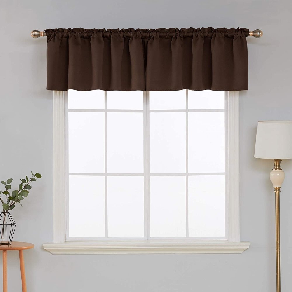 Solid Color Blackout Valance Curtains-Rod Pocket-1 Panel - Deconovo US