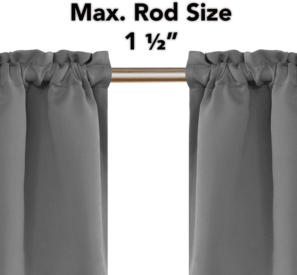 Solid Color Blackout Valance Curtains-Rod Pocket-1 Panel - Deconovo US