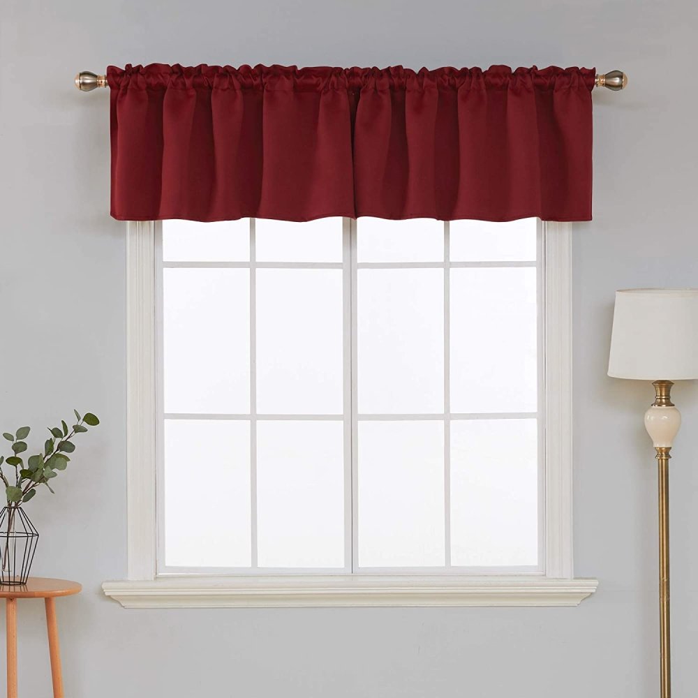 Solid Color Blackout Valance Curtains-Rod Pocket-1 Panel - Deconovo US