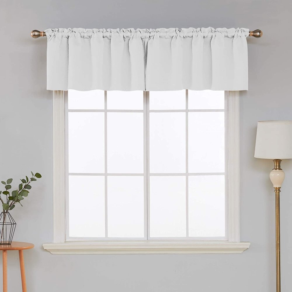 Solid Color Blackout Valance Curtains-Rod Pocket-1 Panel - Deconovo US