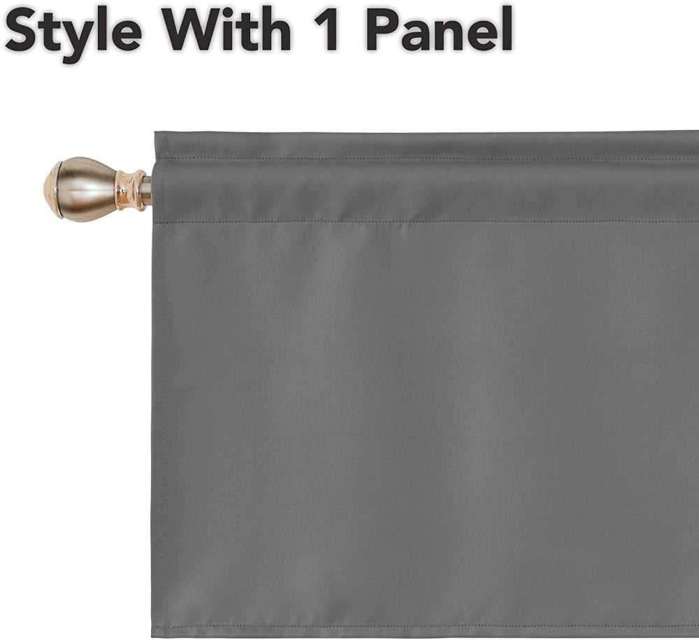 Solid Color Blackout Valance Curtains-Rod Pocket-1 Panel - Deconovo US