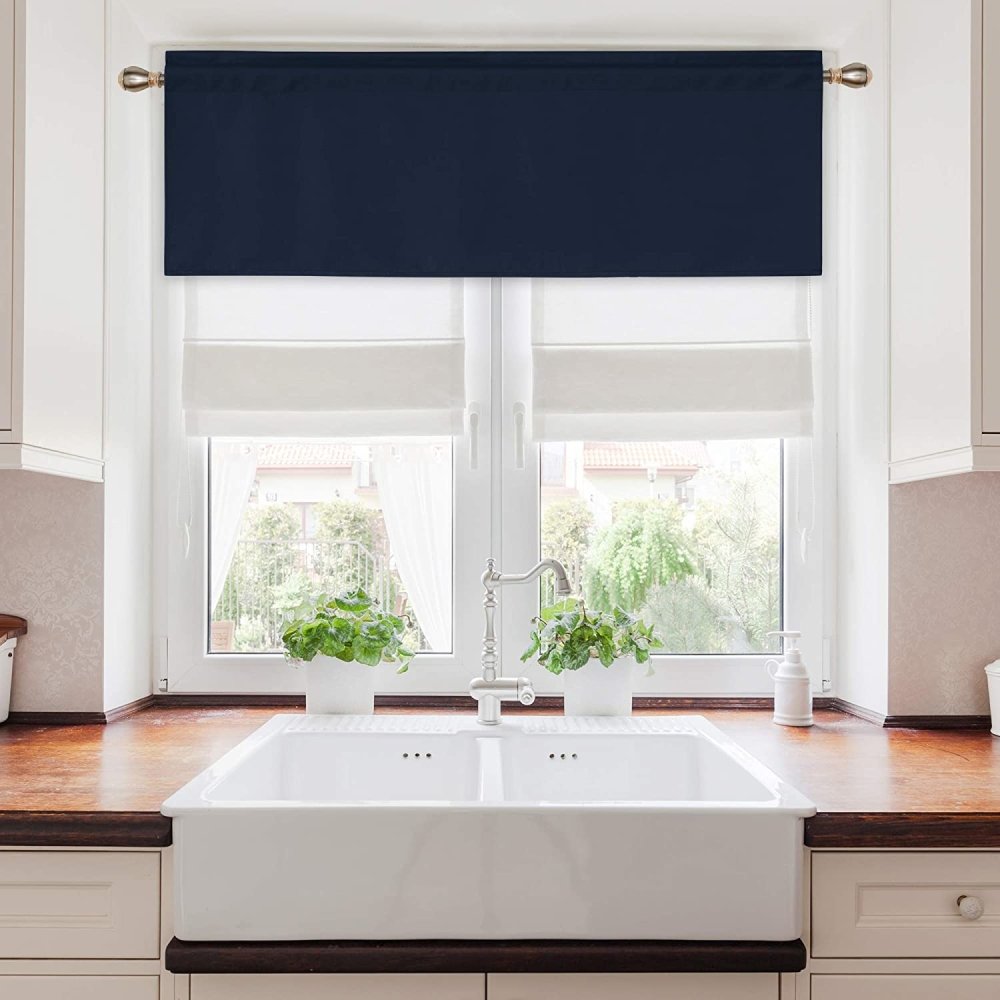Solid Color Blackout Valance Curtains-Rod Pocket-1 Panel - Deconovo US