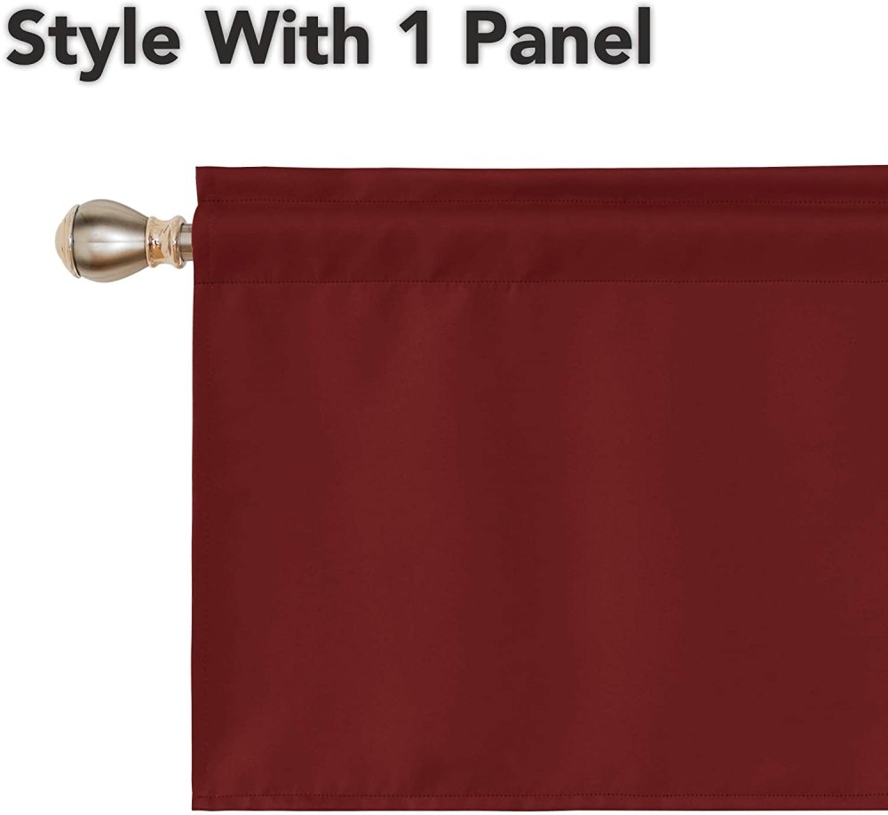 Solid Color Blackout Valance Curtains-Rod Pocket-1 Panel - Deconovo US