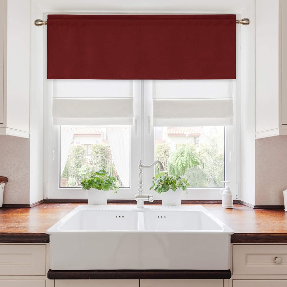 Solid Color Blackout Valance Curtains-Rod Pocket-1 Panel - Deconovo US