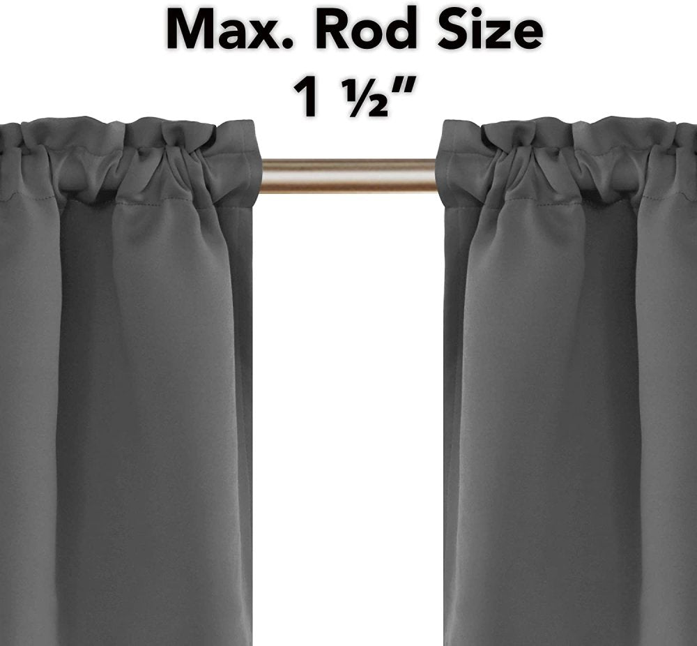Solid Color Blackout Valance Curtains-Rod Pocket-1 Panel - Deconovo US