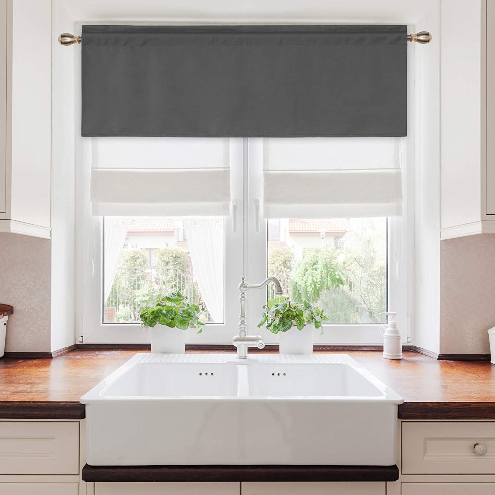 Solid Color Blackout Valance Curtains-Rod Pocket-1 Panel - Deconovo US