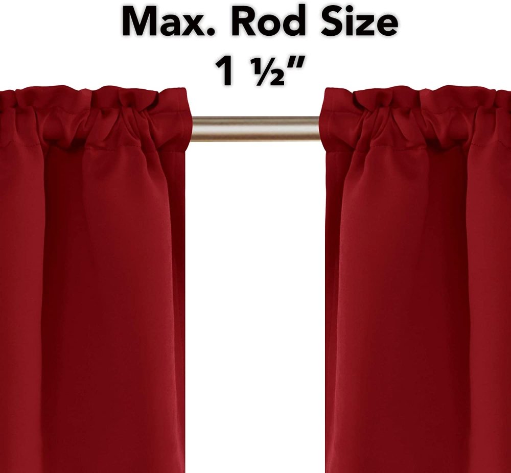Solid Color Blackout Valance Curtains-Rod Pocket-1 Panel - Deconovo US