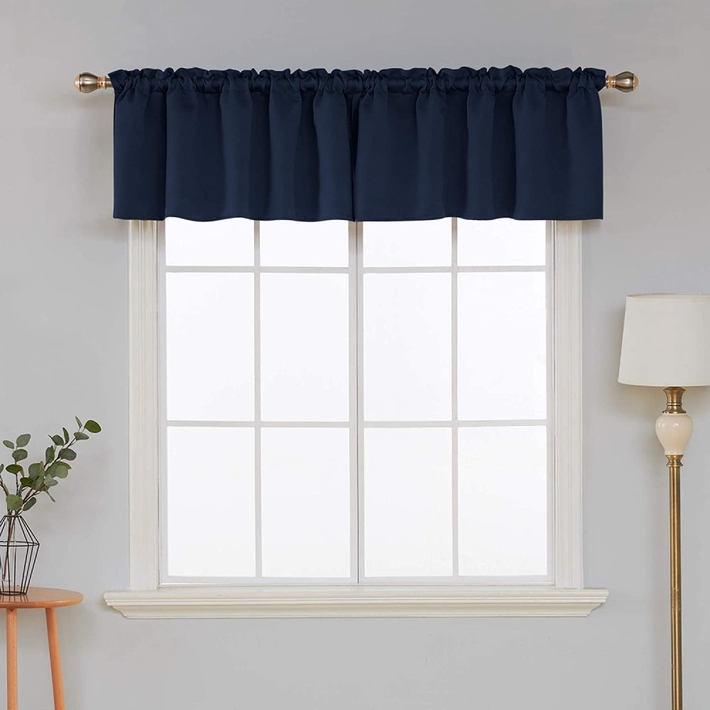 Solid Color Blackout Valance Curtains-Rod Pocket-1 Panel - Deconovo US