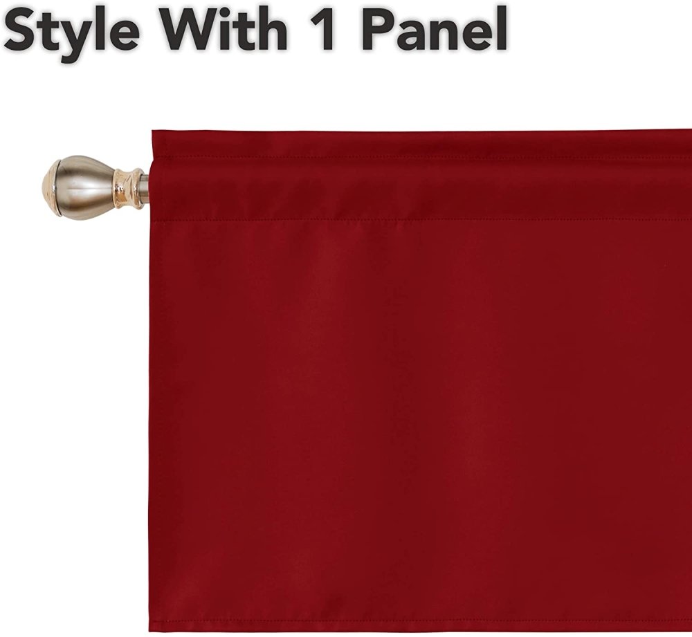 Solid Color Blackout Valance Curtains-Rod Pocket-1 Panel - Deconovo US