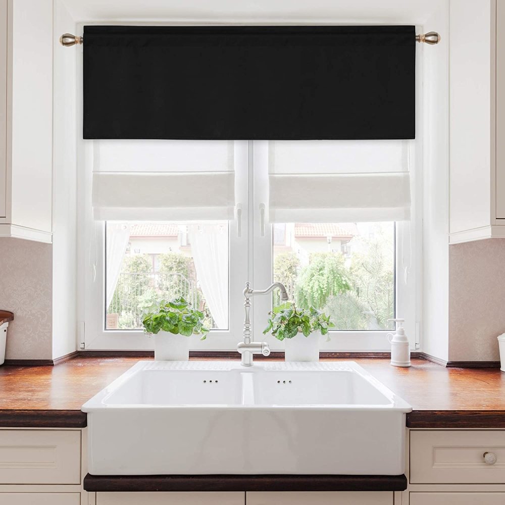 Solid Color Blackout Valance Curtains-Rod Pocket-1 Panel - Deconovo US