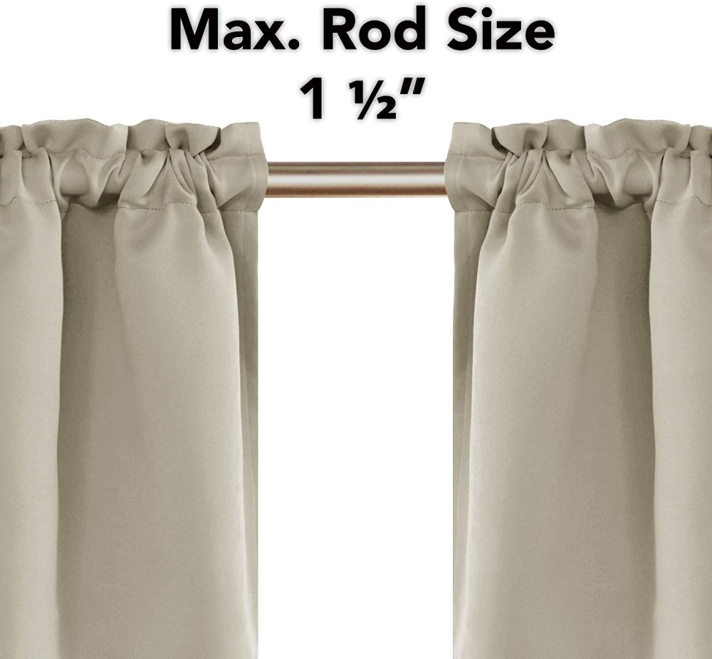 Solid Color Blackout Valance Curtains-Rod Pocket-1 Panel - Deconovo US
