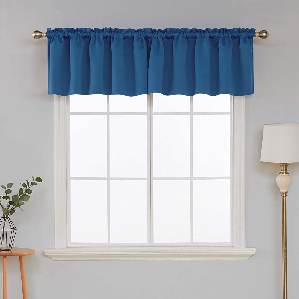 Solid Color Blackout Valance Curtains-Rod Pocket-1 Panel - Deconovo US
