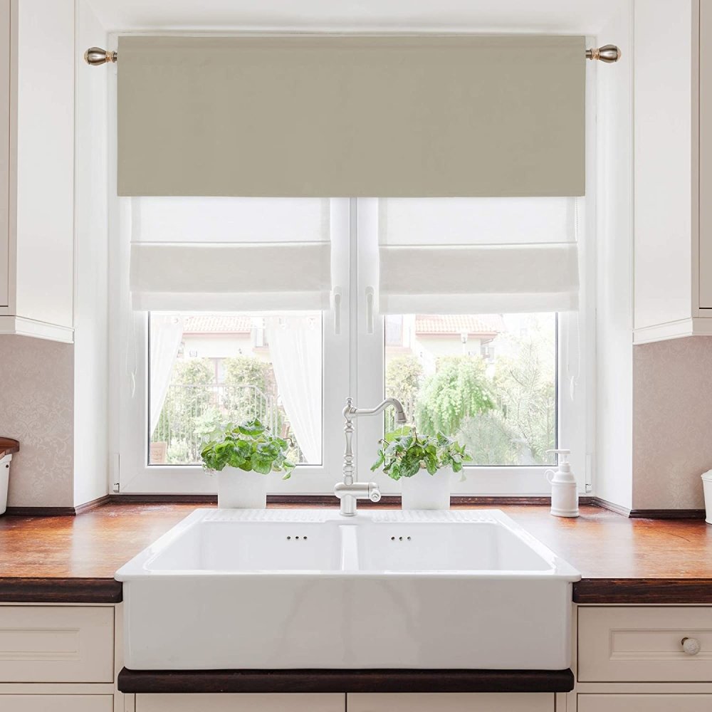 Solid Color Blackout Valance Curtains-Rod Pocket-1 Panel - Deconovo US