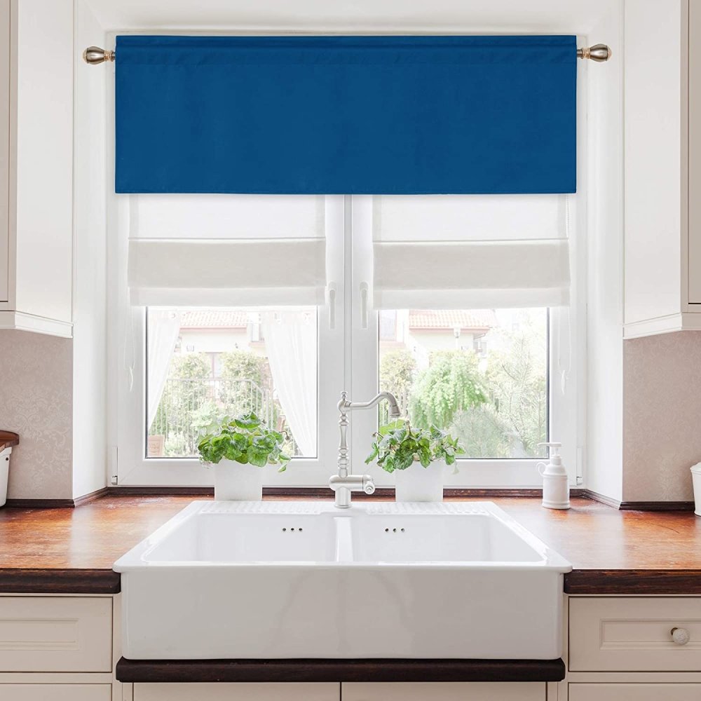 Solid Color Blackout Valance Curtains-Rod Pocket-1 Panel - Deconovo US