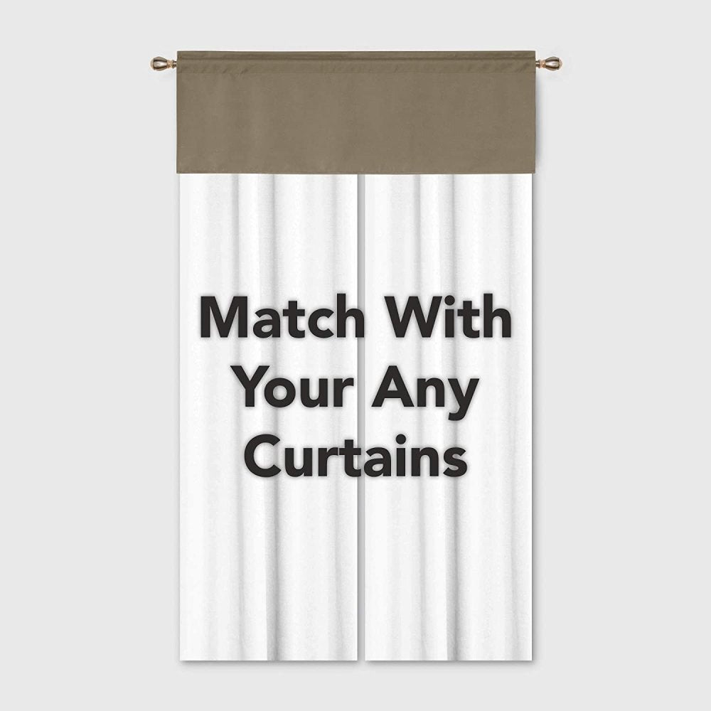 Solid Color Blackout Valance Curtains-Rod Pocket-1 Panel - Deconovo US