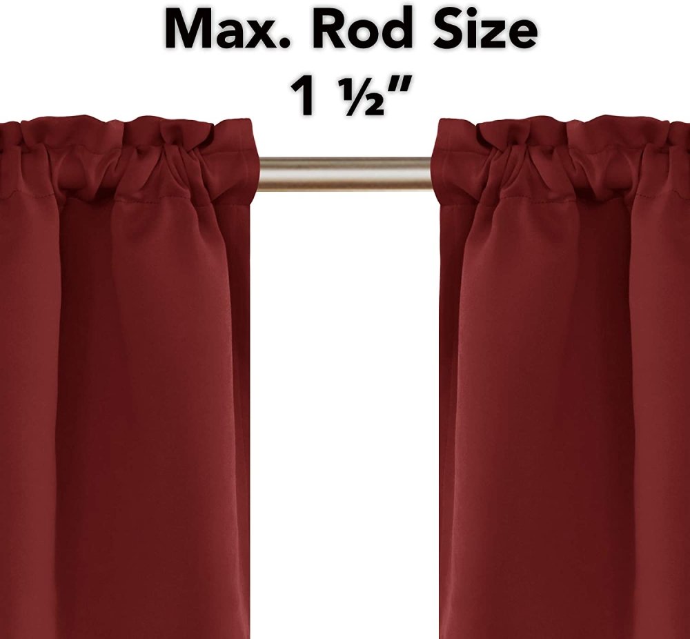 Solid Color Blackout Valance Curtains-Rod Pocket-1 Panel - Deconovo US
