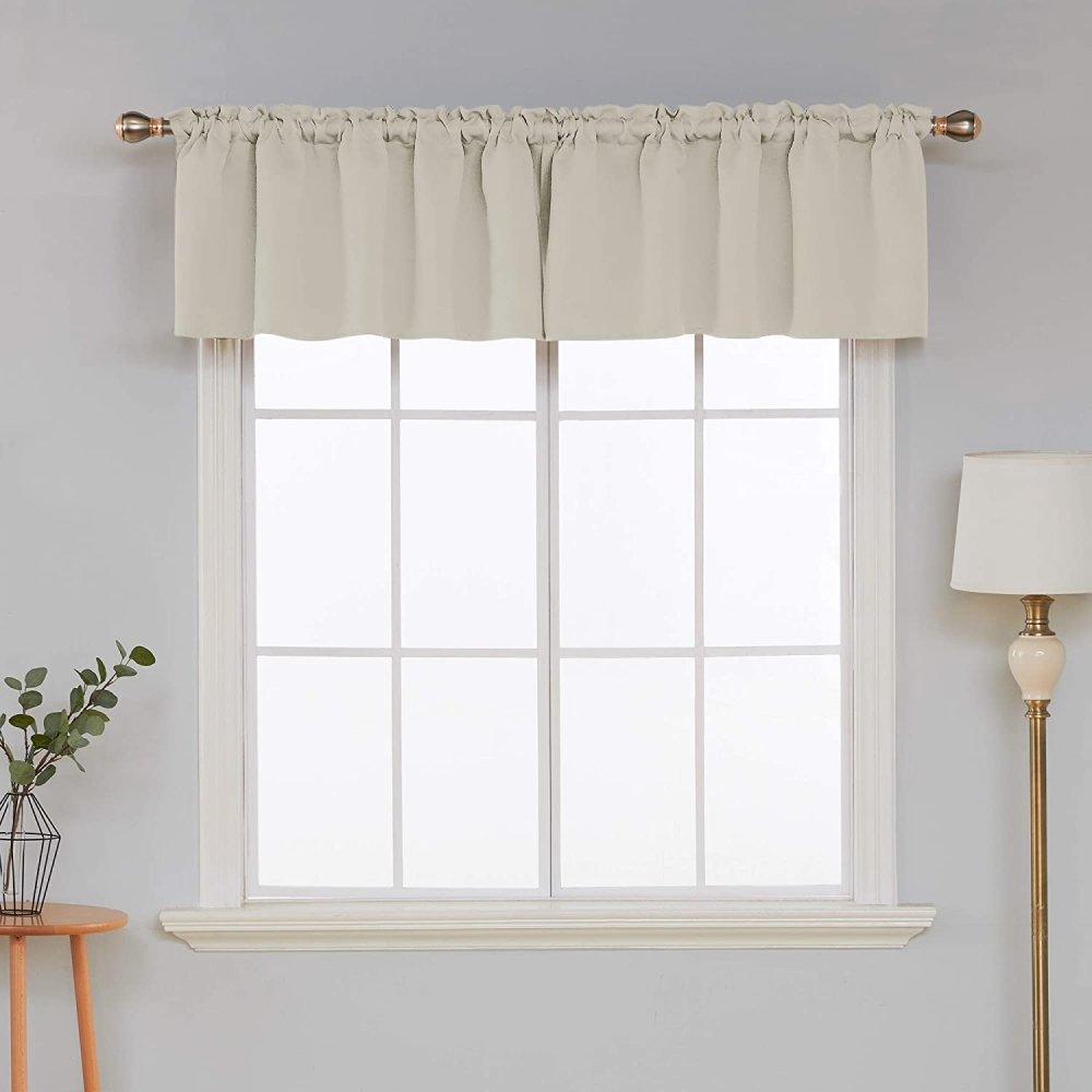 Solid Color Blackout Valance Curtains-Rod Pocket-1 Panel - Deconovo US