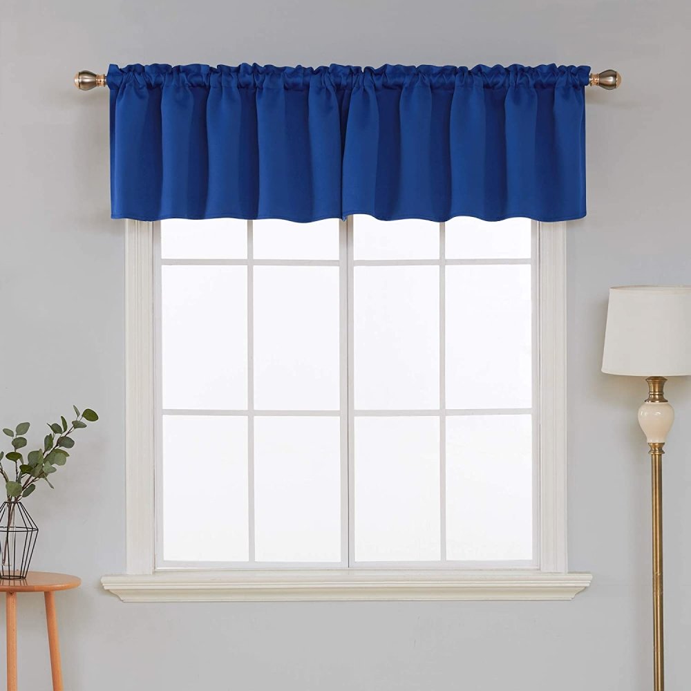 Solid Color Blackout Valance Curtains-Rod Pocket-1 Panel - Deconovo US