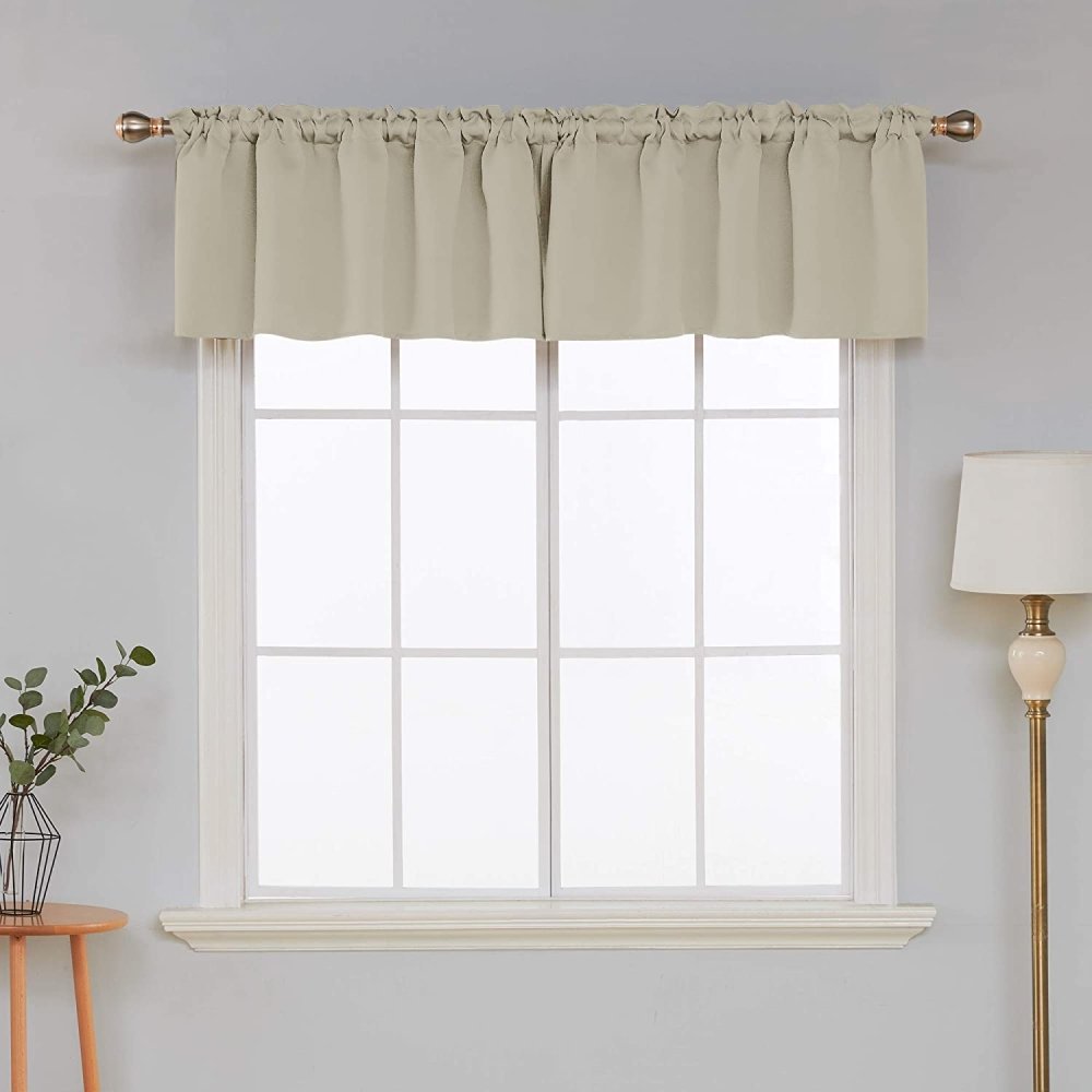 Solid Color Blackout Valance Curtains-Rod Pocket-1 Panel - Deconovo US