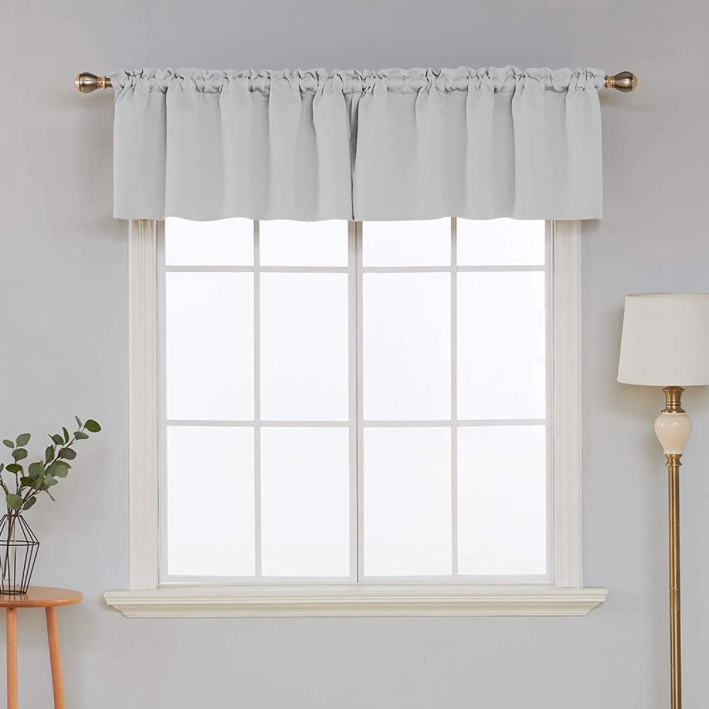 Solid Color Blackout Valance Curtains-Rod Pocket-1 Panel - Deconovo US