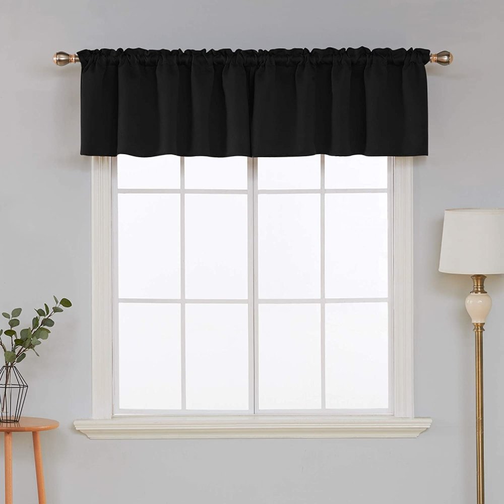 Solid Color Blackout Valance Curtains-Rod Pocket-1 Panel - Deconovo US