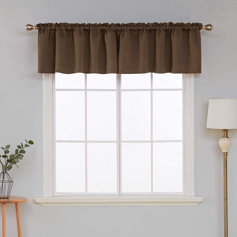 Solid Color Blackout Valance Curtains-Rod Pocket-1 Panel - Deconovo US