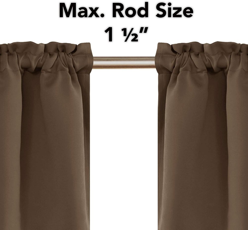 Solid Color Blackout Valance Curtains-Rod Pocket-1 Panel - Deconovo US