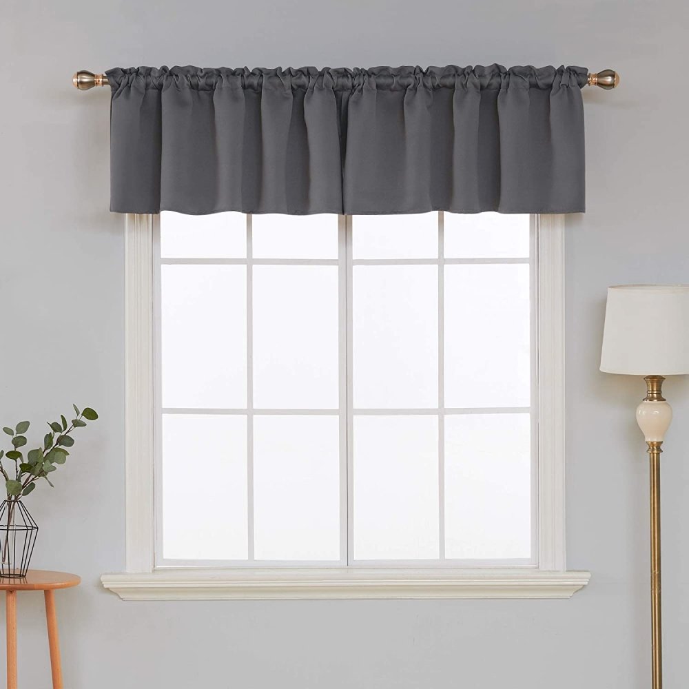Solid Color Blackout Valance Curtains-Rod Pocket-1 Panel - Deconovo US