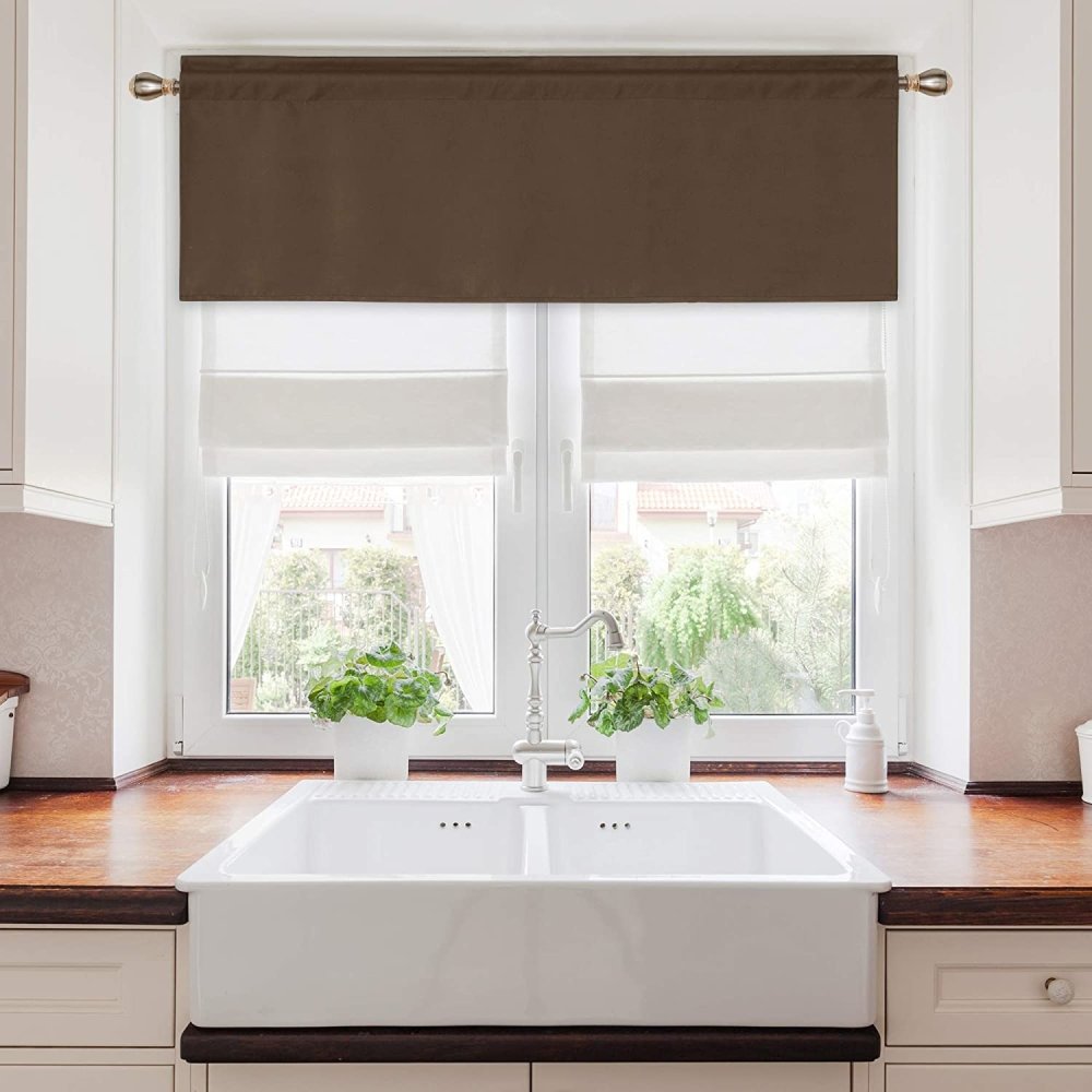 Solid Color Blackout Valance Curtains-Rod Pocket-1 Panel - Deconovo US