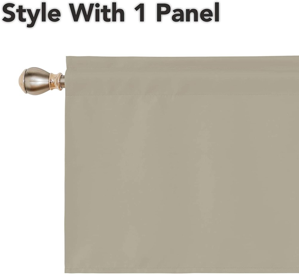 Solid Color Blackout Valance Curtains-Rod Pocket-1 Panel - Deconovo US