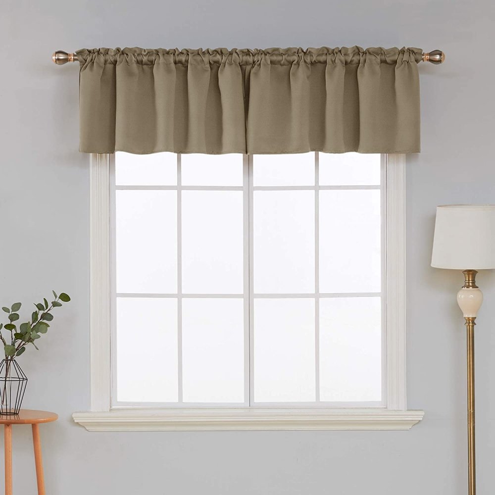 Solid Color Blackout Valance Curtains-Rod Pocket-1 Panel - Deconovo US