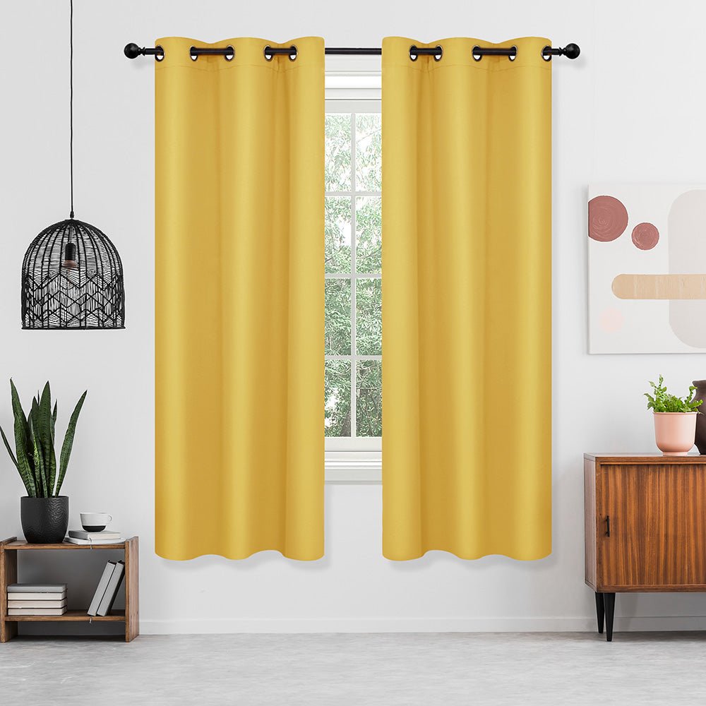 Thermal Insulated Blackout Curtains | Grommet/Eyelet Winter Energy Efficient Drapes | 2 Deconovo Panels - Deconovo US