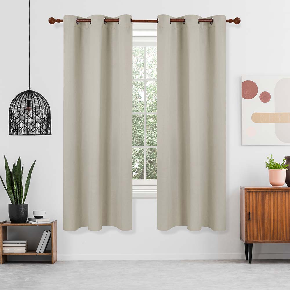 Thermal Insulated Blackout Curtains | Grommet/Eyelet Winter Energy Efficient Drapes | 2 Deconovo Panels - Deconovo US